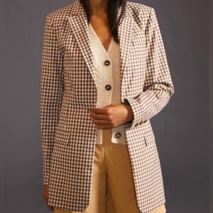 Favorite Daughter The Break Up Blazer Brown Gingham